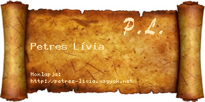 Petres Lívia névjegykártya