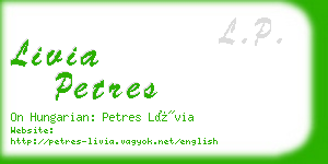 livia petres business card